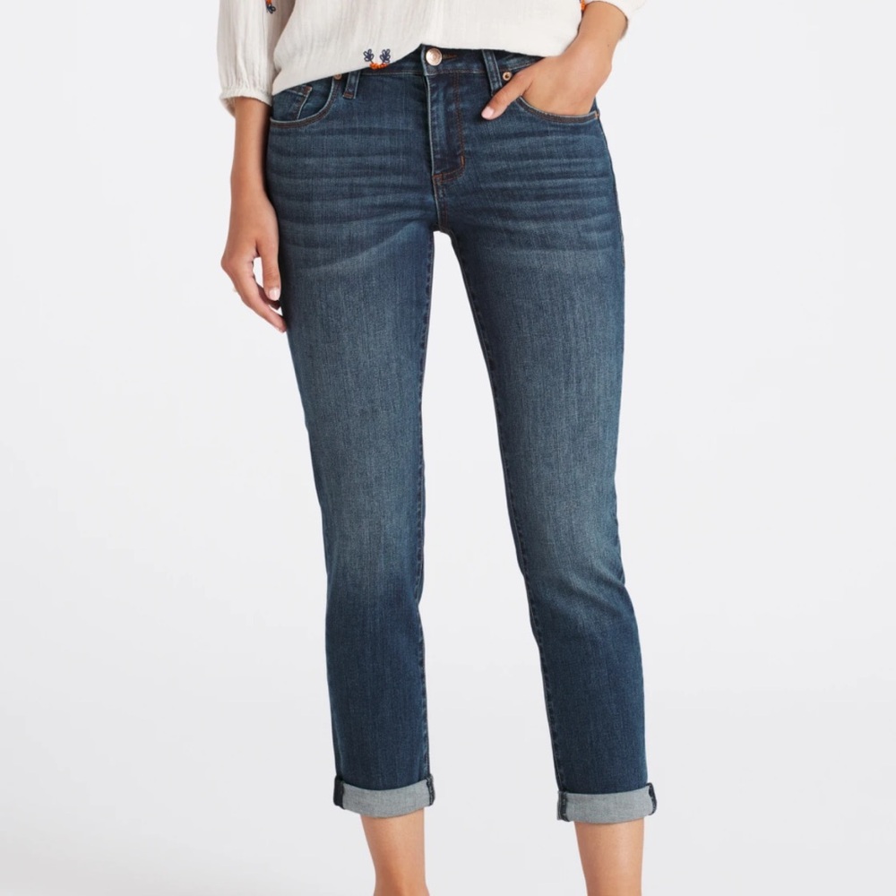 STS Blue Darren Roll Cuffed Girlfriend Jean Size 14 in Indigo